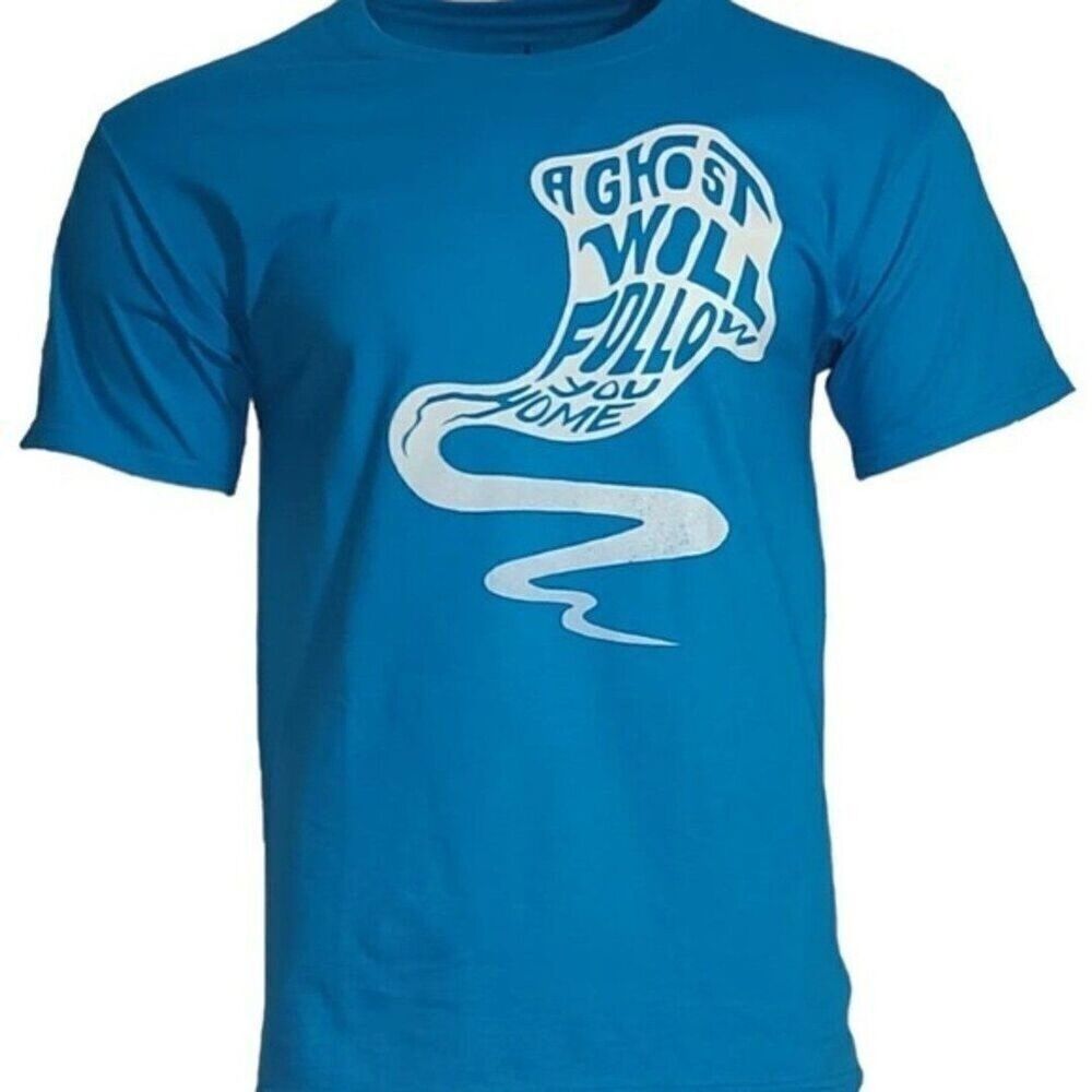 haunted mansion Men T-shirt Disney blue short sleeve glow in the dark M new